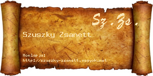 Szuszky Zsanett névjegykártya